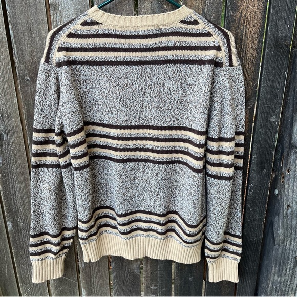 Richman Brothers Vintage Brown Diamond Striped Crew Neck Sweater Sz M - Picture 9 of 12